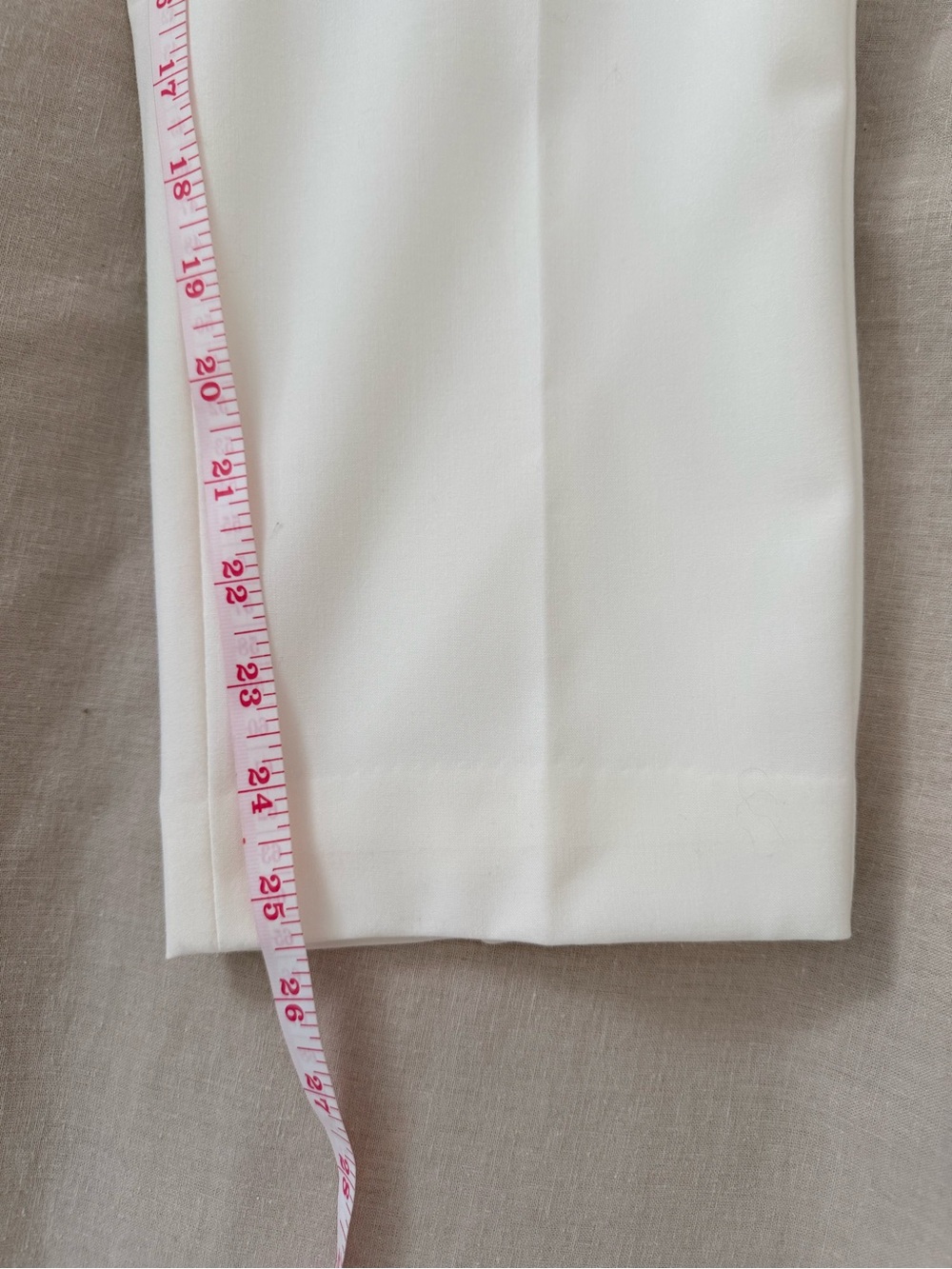 DKNY Cream Belted Ankle Pants | Fully Lined Trousers | Neutral | Classic - Picture 12 of 14